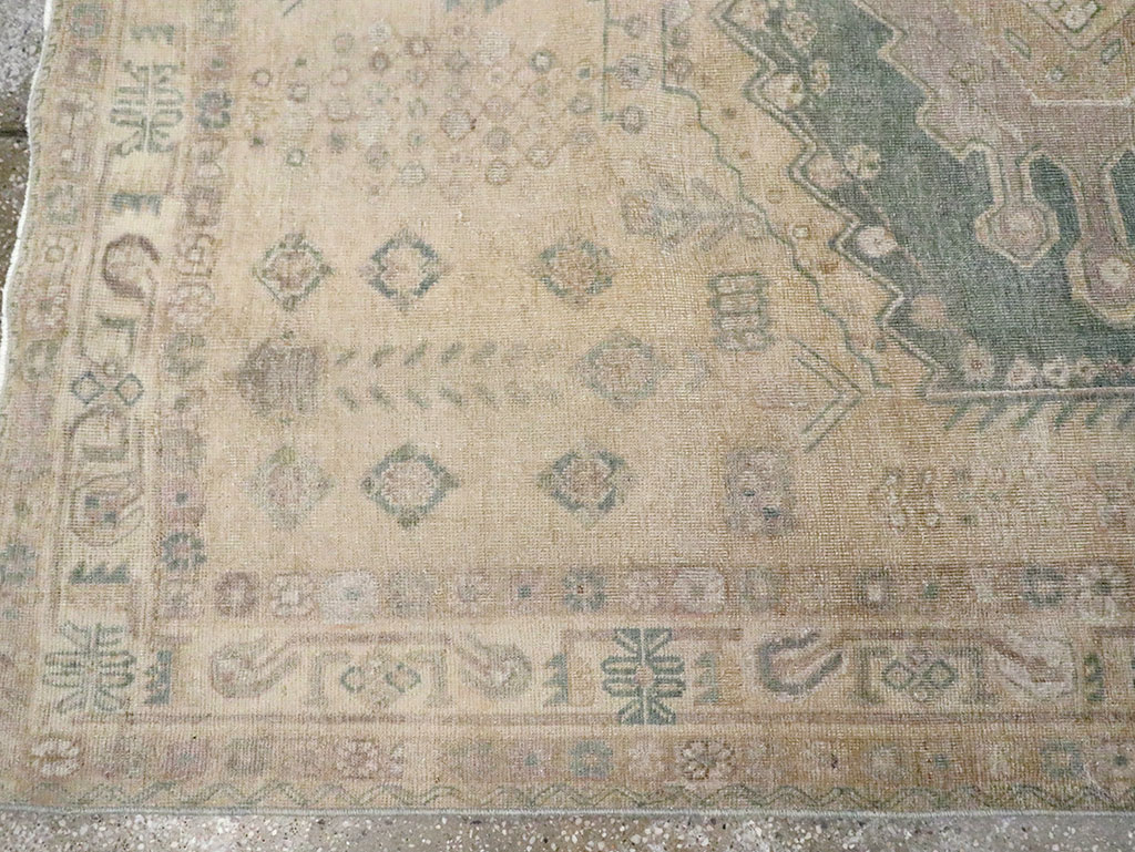 Vintage Persian Shiraz Square Accent Rug, No.30012 - Staging