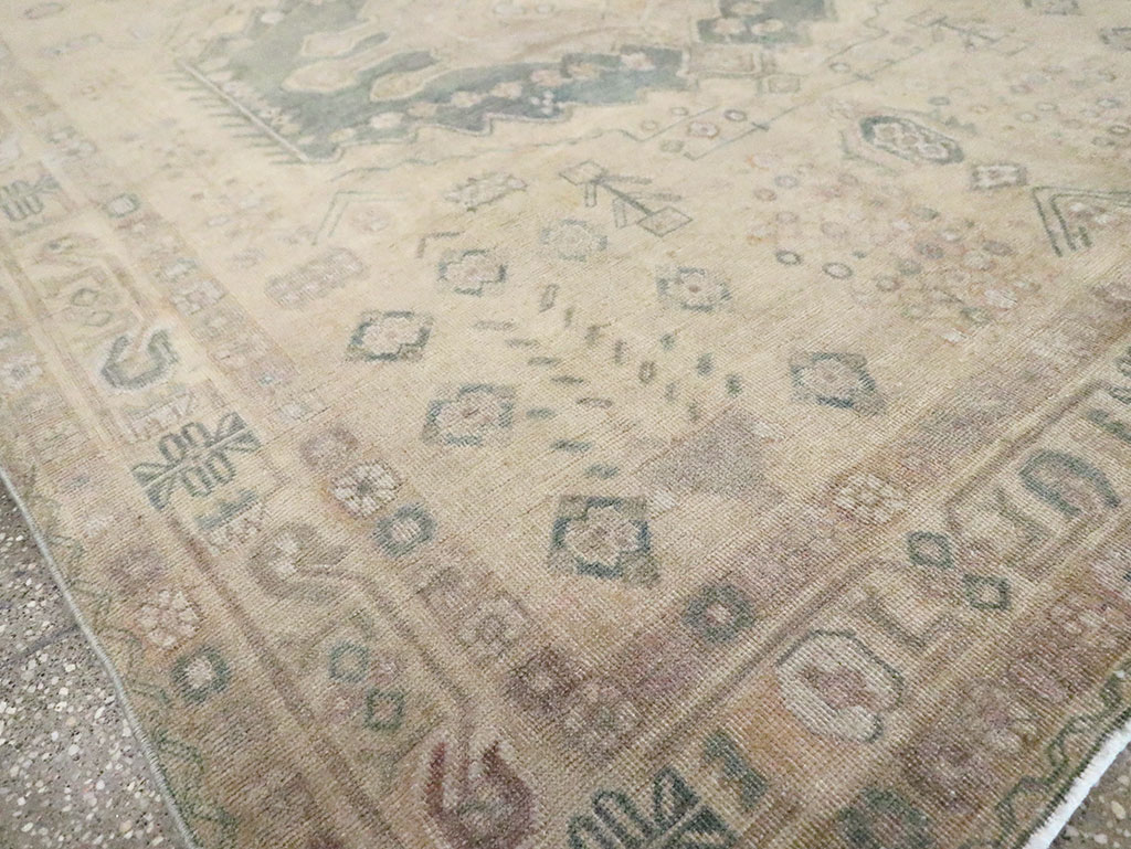 Vintage Persian Shiraz Square Accent Rug, No.30012 - Staging