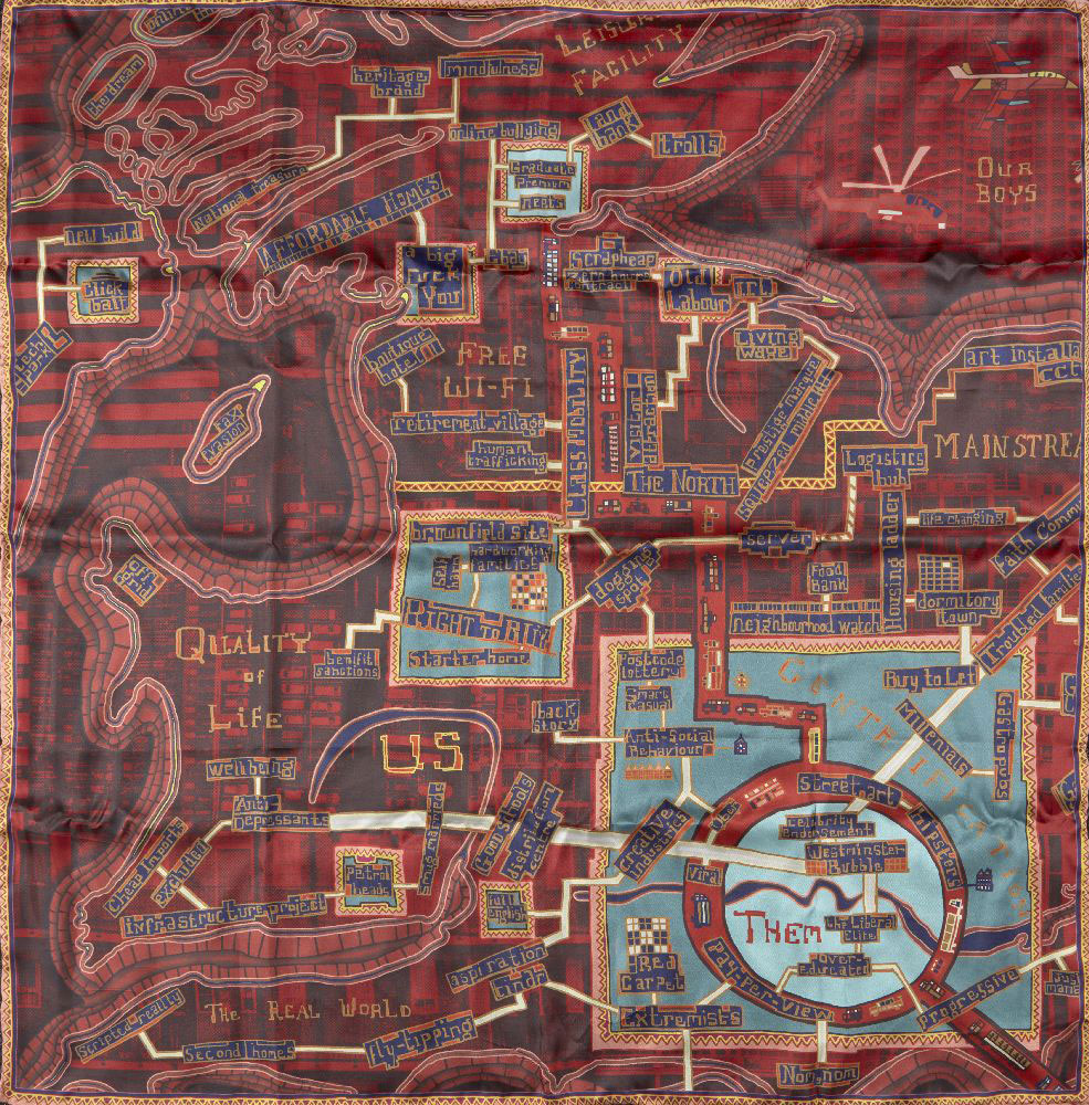 Vintage English Silk Textile By Grayson Perry, No.30040 - Staging