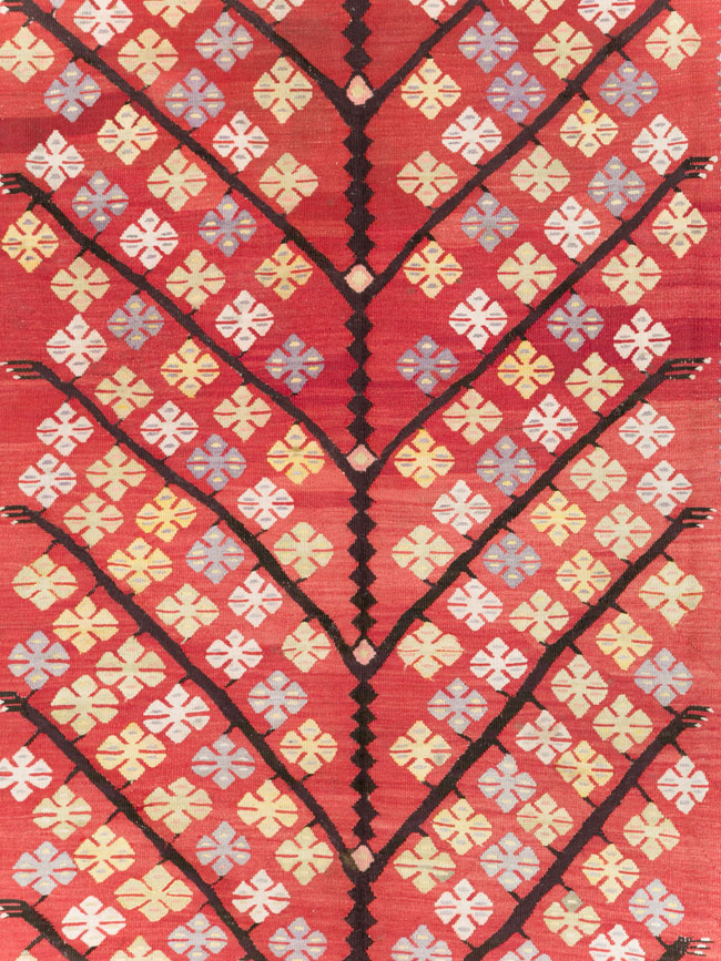 Vintage Turkish Flatweave Kilim Accent Rug, No.30042 - Staging