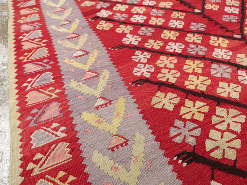 Vintage Turkish Flatweave Kilim Accent Rug, No.30042 - Staging