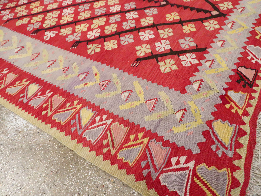 Vintage Turkish Flatweave Kilim Accent Rug, No.30042 - Staging