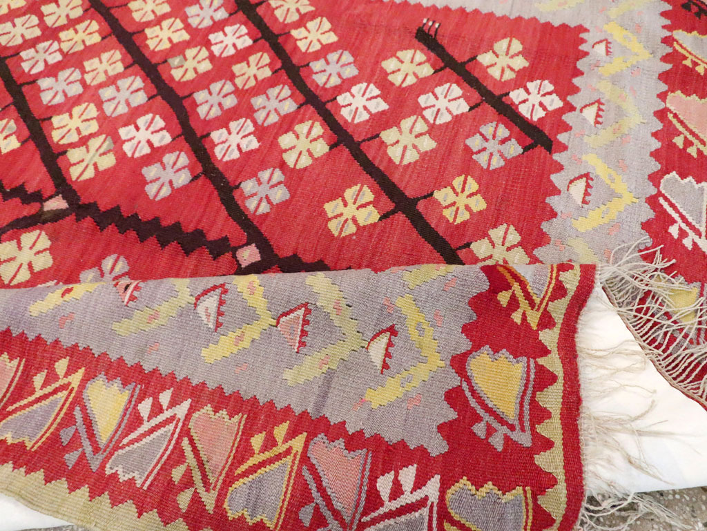 Vintage Turkish Flatweave Kilim Accent Rug, No.30042 - Staging