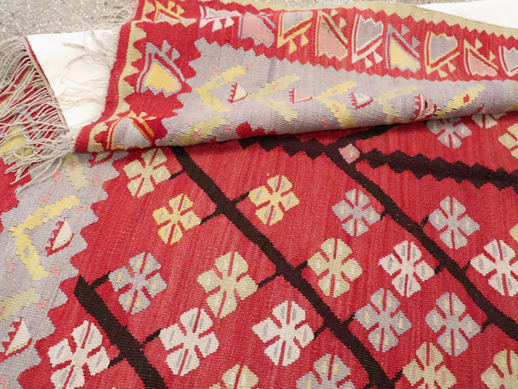 Vintage Turkish Flatweave Kilim Accent Rug, No.30042 - Staging