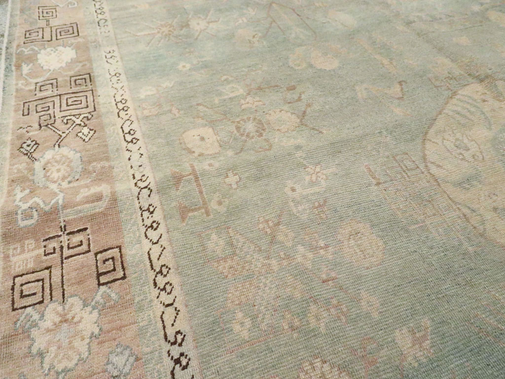 Antique East Turkestan Khotan Accent Rug, No.30043 - Staging