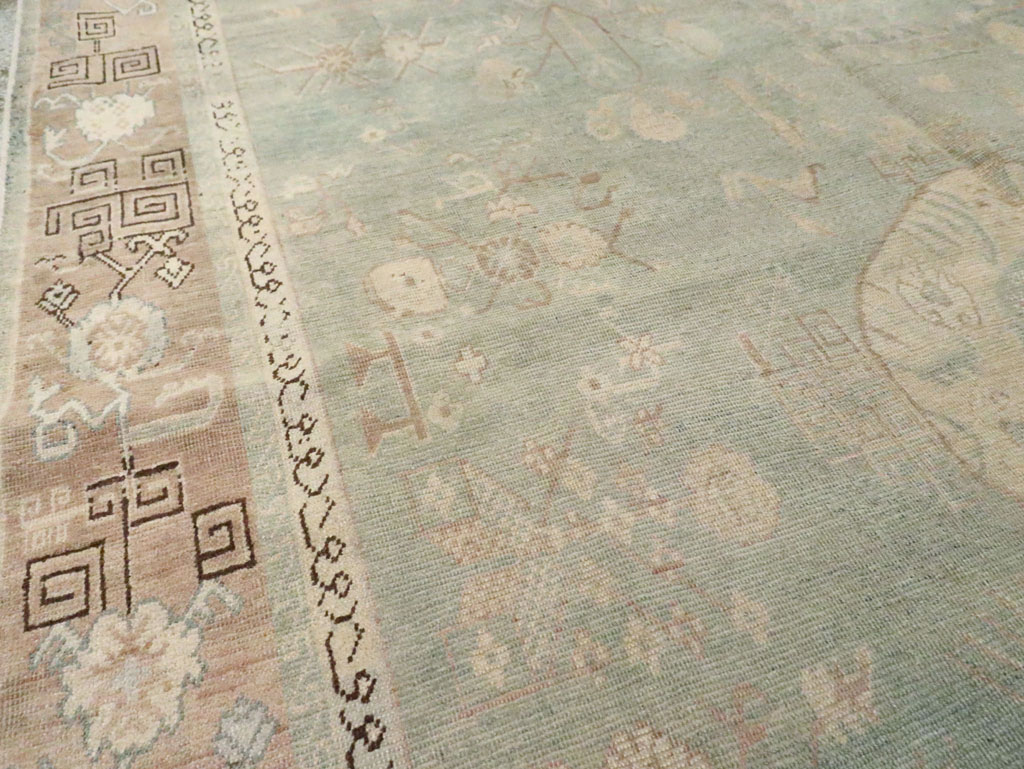Antique East Turkestan Khotan Accent Rug, No.30043 - Staging