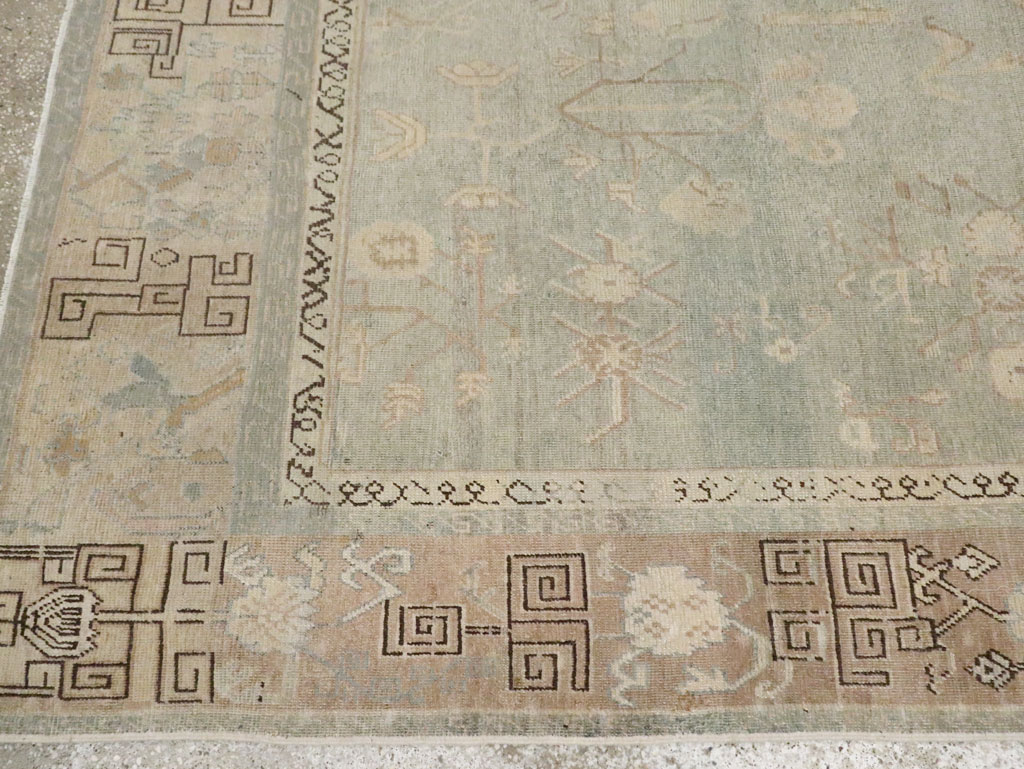 Antique East Turkestan Khotan Accent Rug, No.30043 - Staging