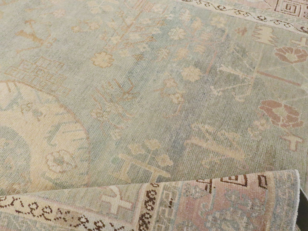 Antique East Turkestan Khotan Accent Rug, No.30043 - Staging