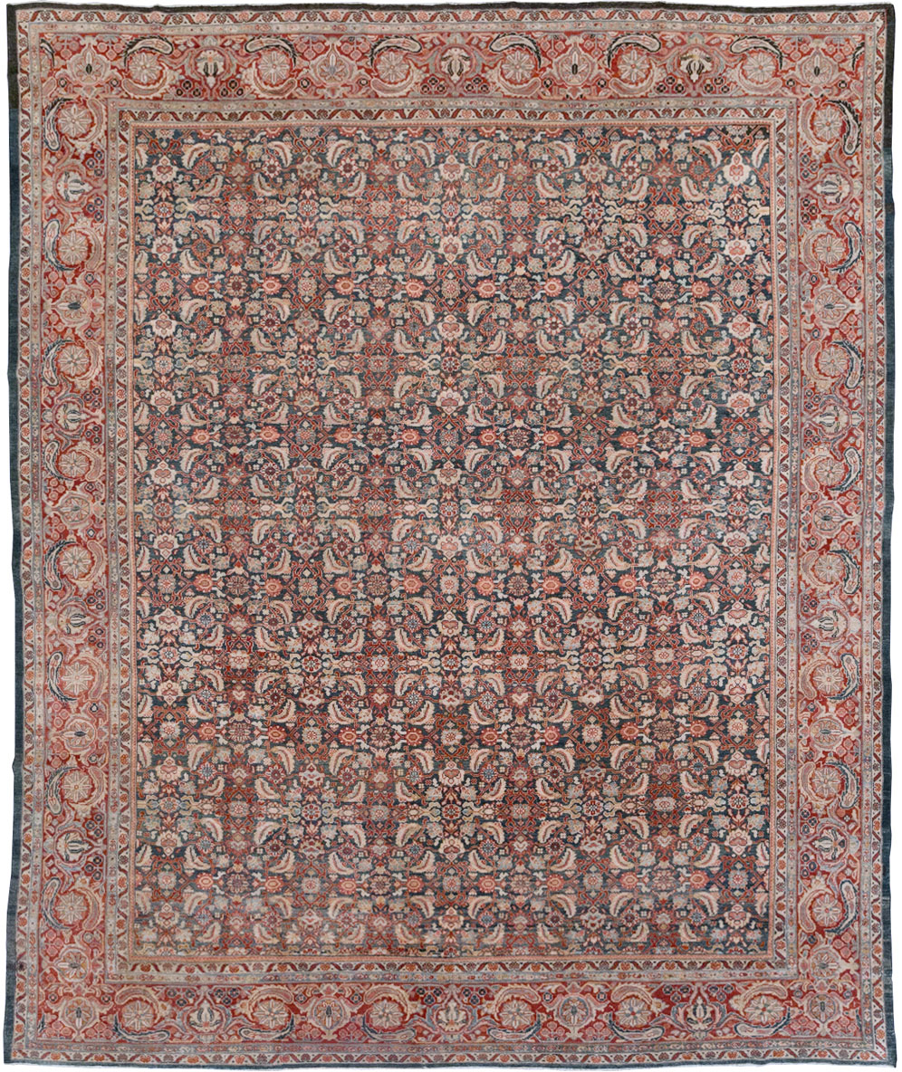 Antique Persian Mahal Room Size Carpet, No.30045 - Staging