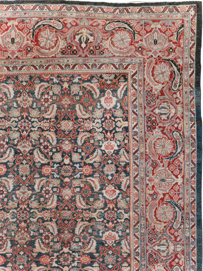 Antique Persian Mahal Room Size Carpet, No.30045 - Staging