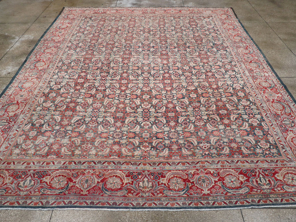 Antique Persian Mahal Room Size Carpet, No.30045 - Staging
