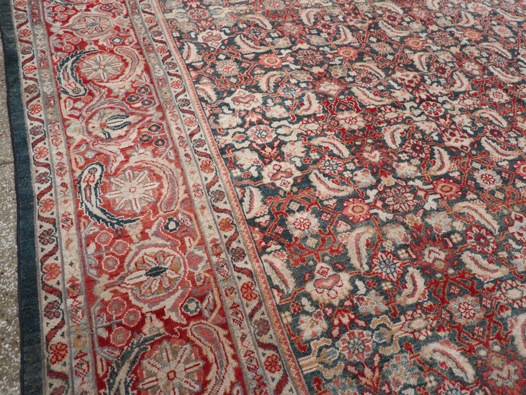 Antique Persian Mahal Room Size Carpet, No.30045 - Staging