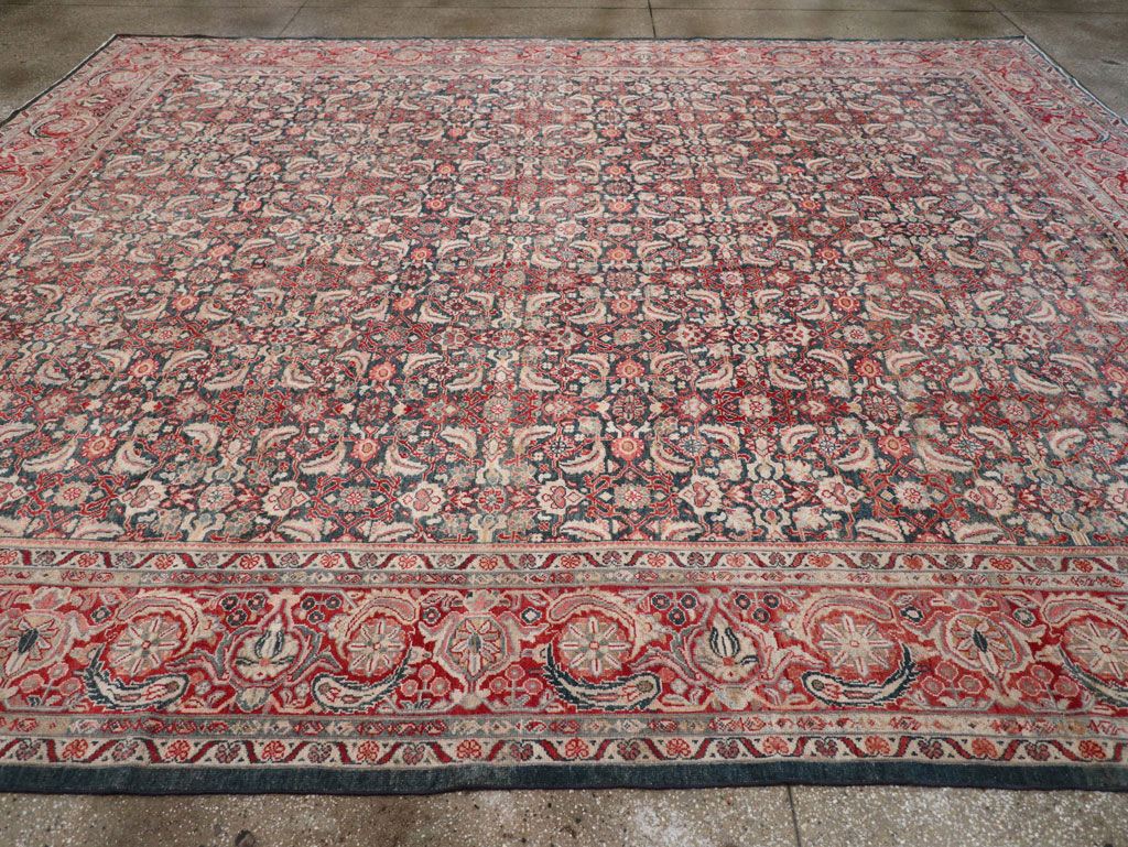 Antique Persian Mahal Room Size Carpet, No.30045 - Staging