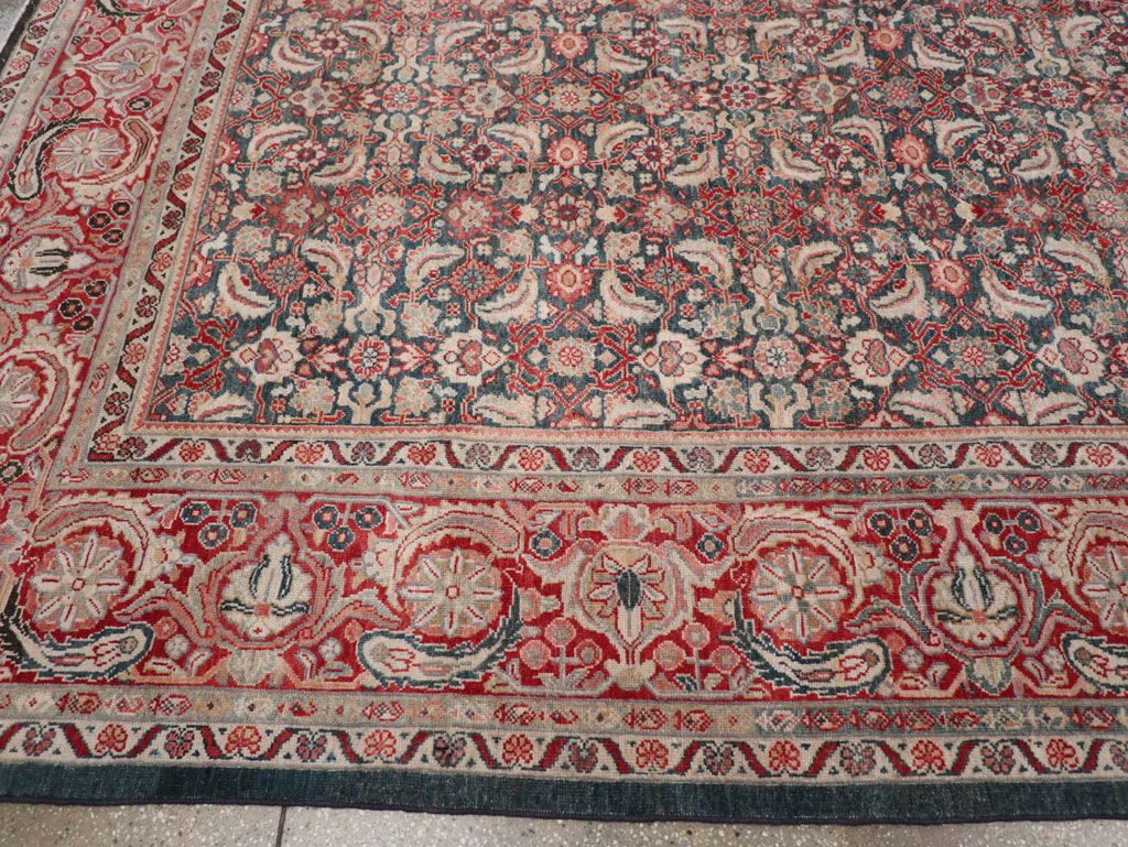 Antique Persian Mahal Room Size Carpet, No.30045 - Staging