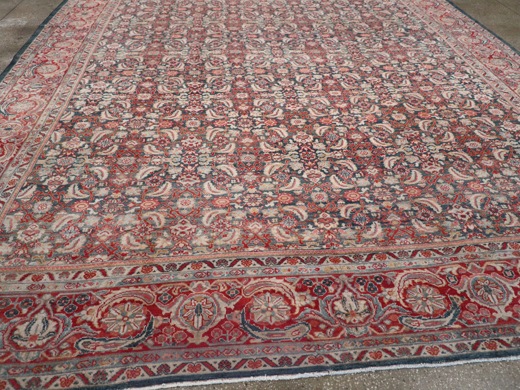Antique Persian Mahal Room Size Carpet, No.30045 - Staging