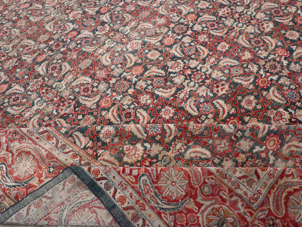 Antique Persian Mahal Room Size Carpet, No.30045 - Staging