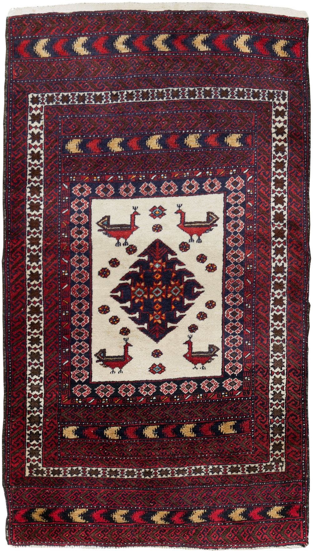 Vintage Persian Pictorial Baluch Rug, No.30055 - Staging