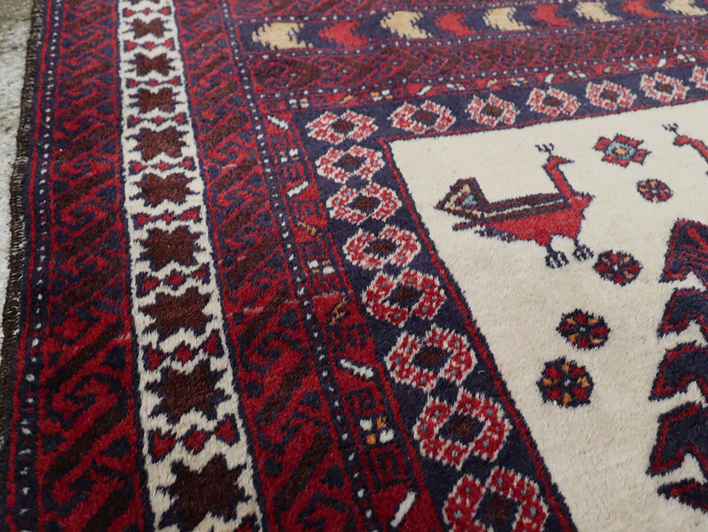 Vintage Persian Pictorial Baluch Rug, No.30055 - Staging