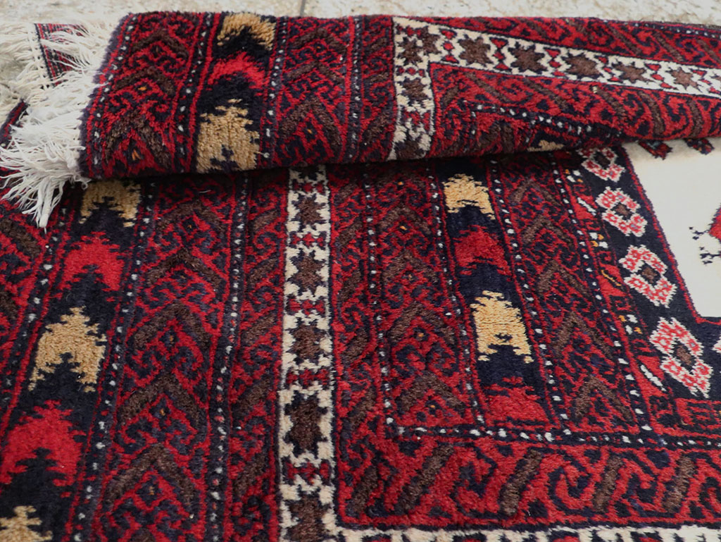 Vintage Persian Pictorial Baluch Rug, No.30055 - Staging