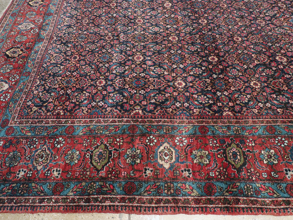 Antique Persian Bidjar Oversize Carpet, No.30056 - Staging