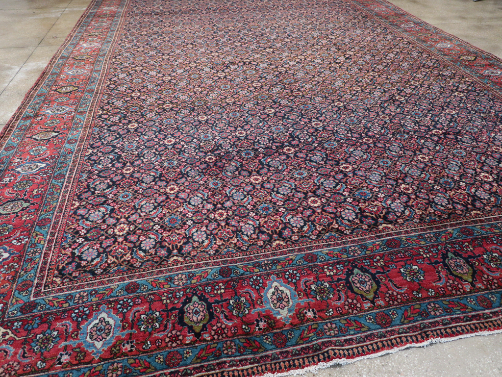 Antique Persian Bidjar Oversize Carpet, No.30056 - Staging