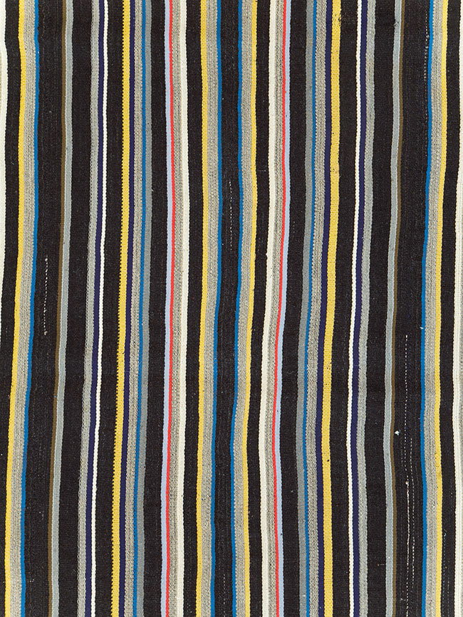 Striped Mid-20th Century Turkish Flatweave Kilim, No.30060 - Staging