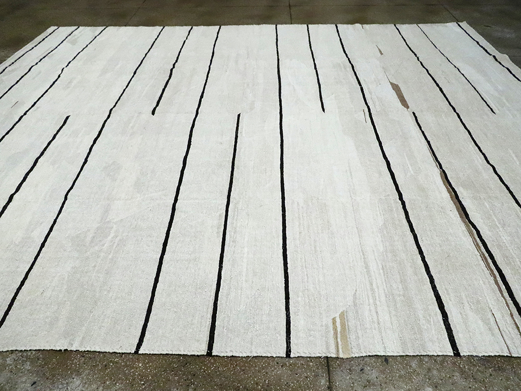 Contemporary Turkish Room Size Flatweave Kilim, No.30064 - Staging