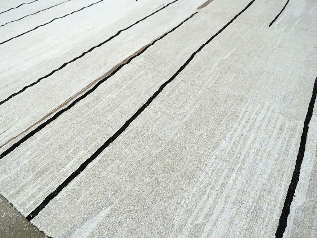 Contemporary Turkish Room Size Flatweave Kilim, No.30064 - Staging