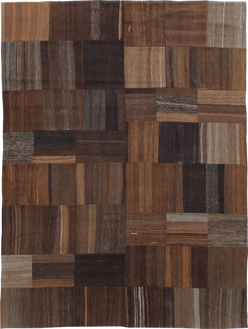 Contemporary Turkish Flatweave Kilim Patchwork Room Size Carpet, No.30089 - Staging