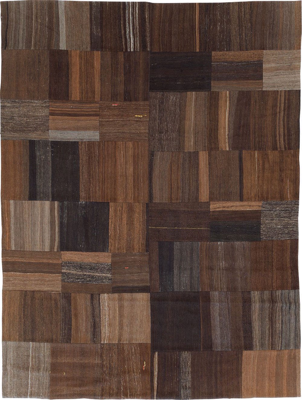 Contemporary Turkish Flatweave Kilim Patchwork Room Size Carpet, No.30089 - Staging