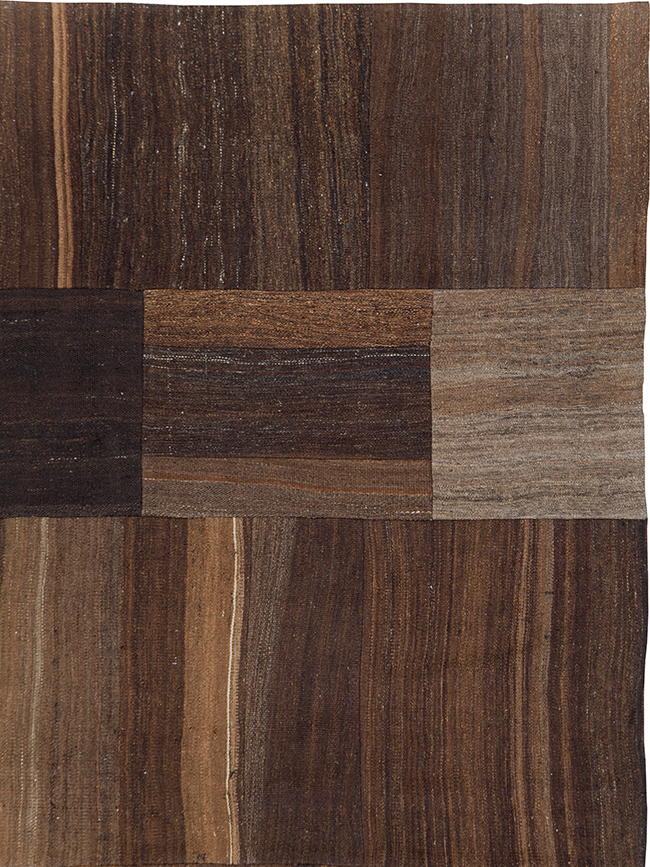 Contemporary Turkish Flatweave Kilim Patchwork Room Size Carpet, No.30089 - Staging