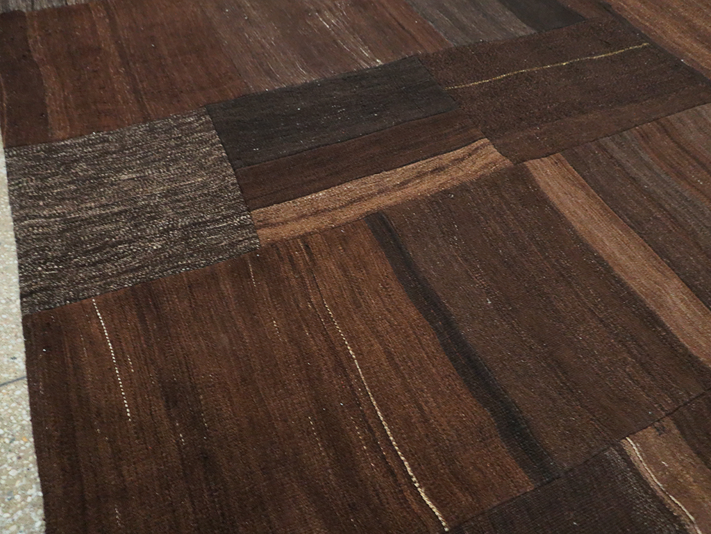 Contemporary Turkish Flatweave Kilim Patchwork Room Size Carpet, No.30089 - Staging