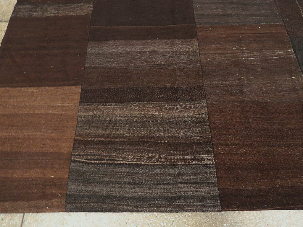 Contemporary Turkish Flatweave Kilim Patchwork Room Size Carpet, No.30089 - Staging