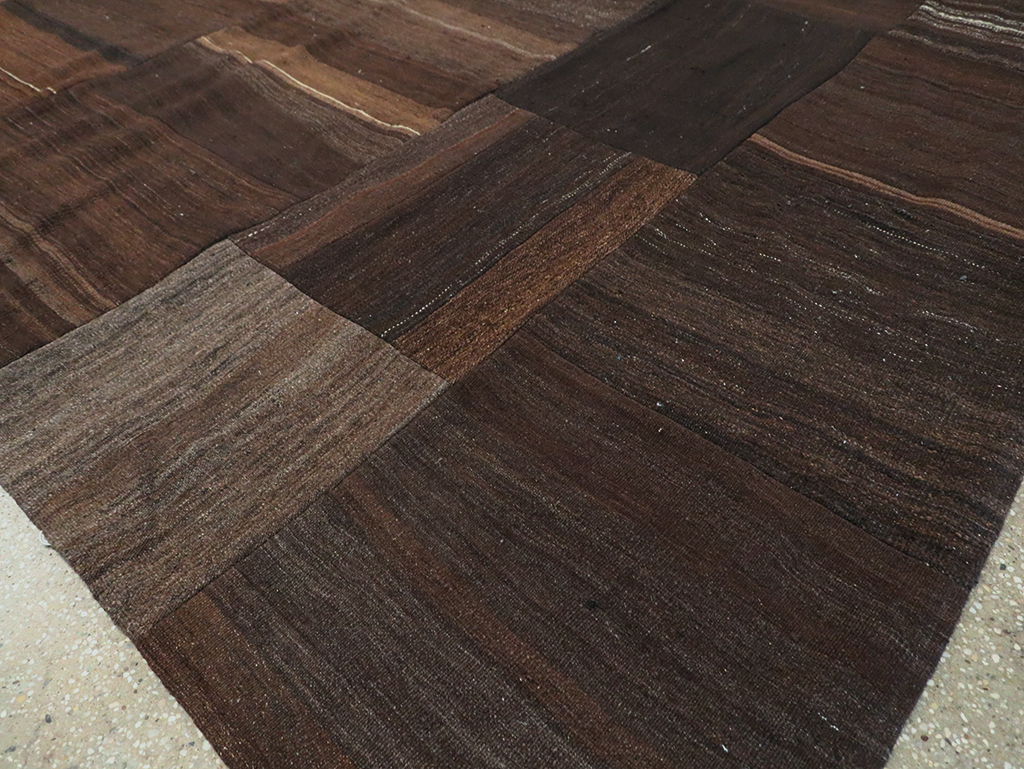 Contemporary Turkish Flatweave Kilim Patchwork Room Size Carpet, No.30089 - Staging