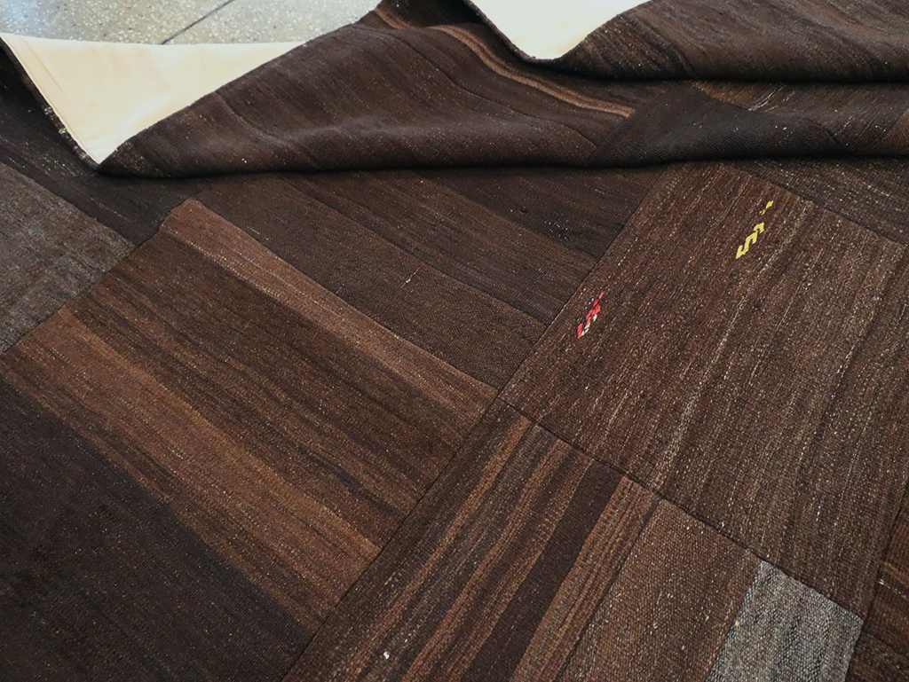 Contemporary Turkish Flatweave Kilim Patchwork Room Size Carpet, No.30089 - Staging