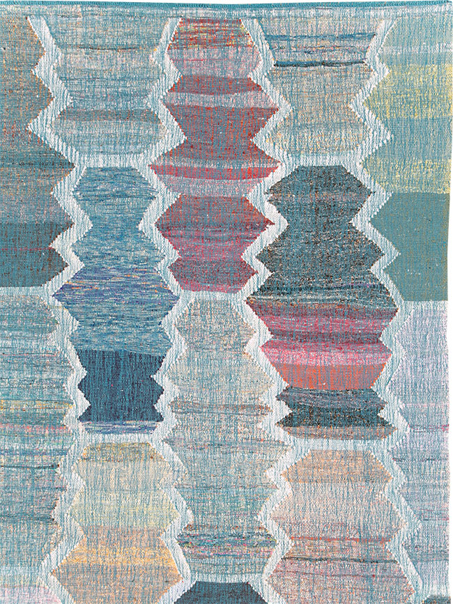 Contemporary Turkish Flatweave Kilim Large Room Size Carpet, No.30097 - Staging