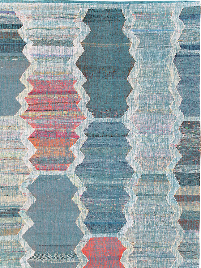 Contemporary Turkish Flatweave Kilim Large Room Size Carpet, No.30097 - Staging