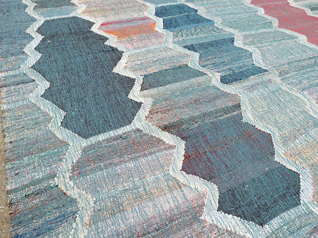 Contemporary Turkish Flatweave Kilim Large Room Size Carpet, No.30097 - Staging