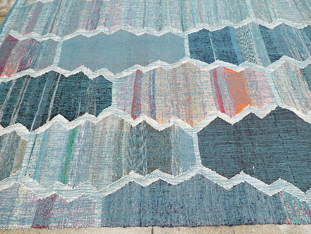 Contemporary Turkish Flatweave Kilim Large Room Size Carpet, No.30097 - Staging