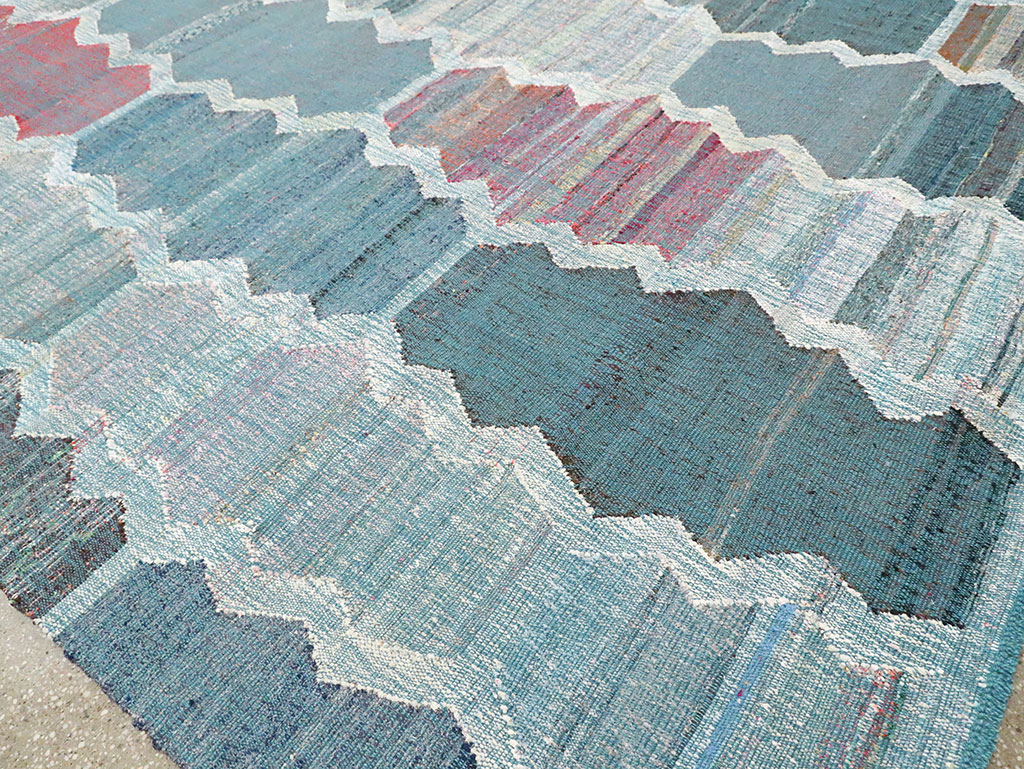 Contemporary Turkish Flatweave Kilim Large Room Size Carpet, No.30097 - Staging
