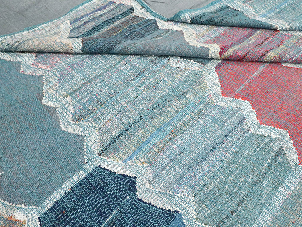 Contemporary Turkish Flatweave Kilim Large Room Size Carpet, No.30097 - Staging