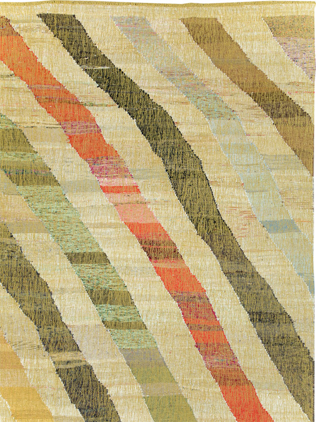 Large Contemporary Turkish Flat-Weave Kilim, No.30098 - Staging