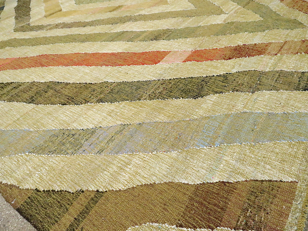Large Contemporary Turkish Flat-Weave Kilim, No.30098 - Staging