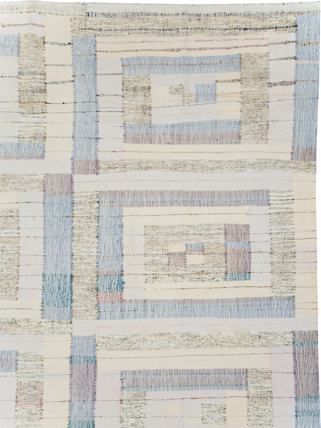 Contemporary Turkish Flatweave Kilim Large Room Size Carpet, No.30102 - Staging