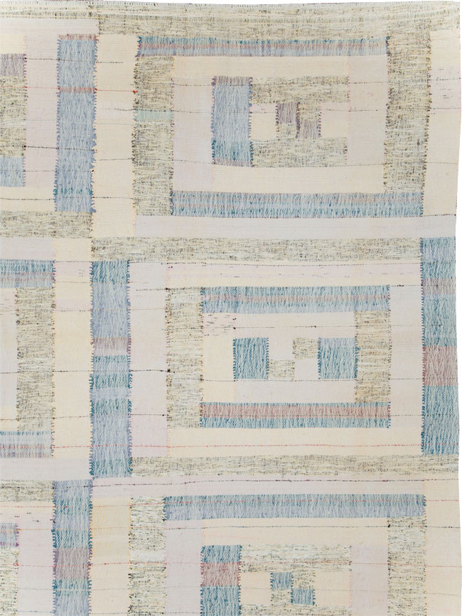 Contemporary Turkish Flatweave Kilim Large Room Size Carpet, No.30102 - Staging