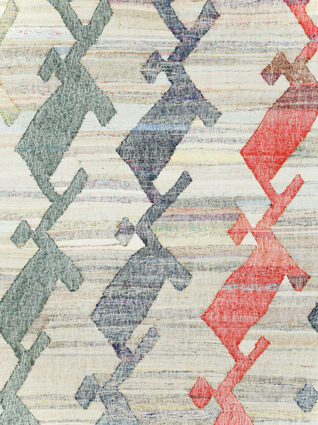 Contemporary Geometric Turkish Flatweave, No.30112 - Staging