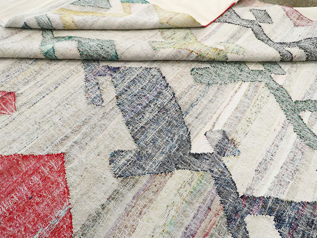 Contemporary Geometric Turkish Flatweave, No.30112 - Staging