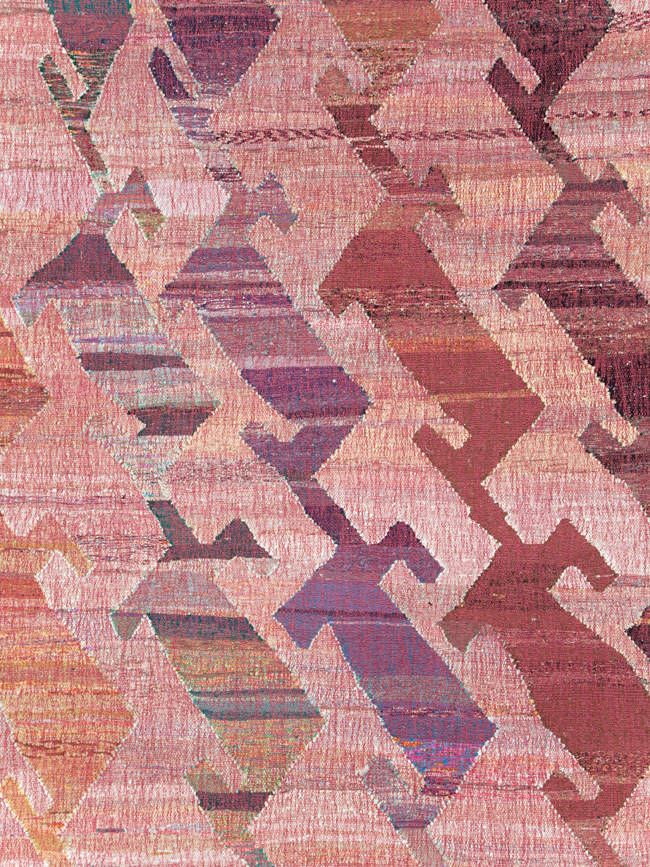 Large Contemporary Geometric Turkish Flatweave, No.30113 - Staging