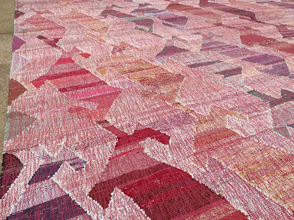 Large Contemporary Geometric Turkish Flatweave, No.30113 - Staging