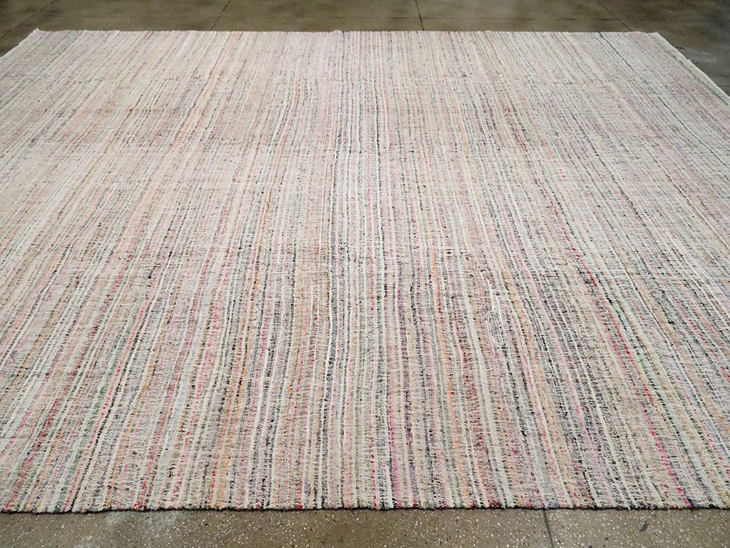 Contemporary Handmade Turkish Flatweave, No.30116 - Staging